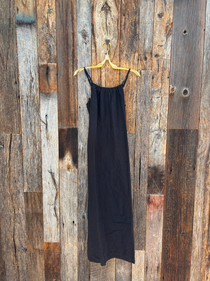 Llea Blue Summer Linen Dress - Black