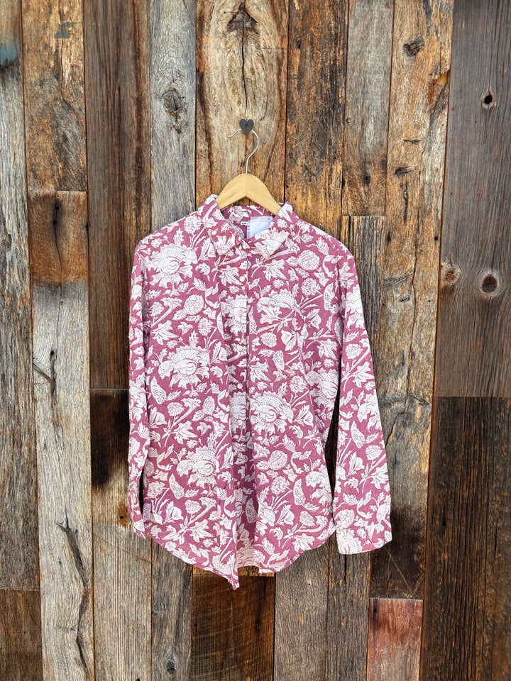 ...and for Good Boyfriend Shirt Madison Floral Raisin Rose S/M