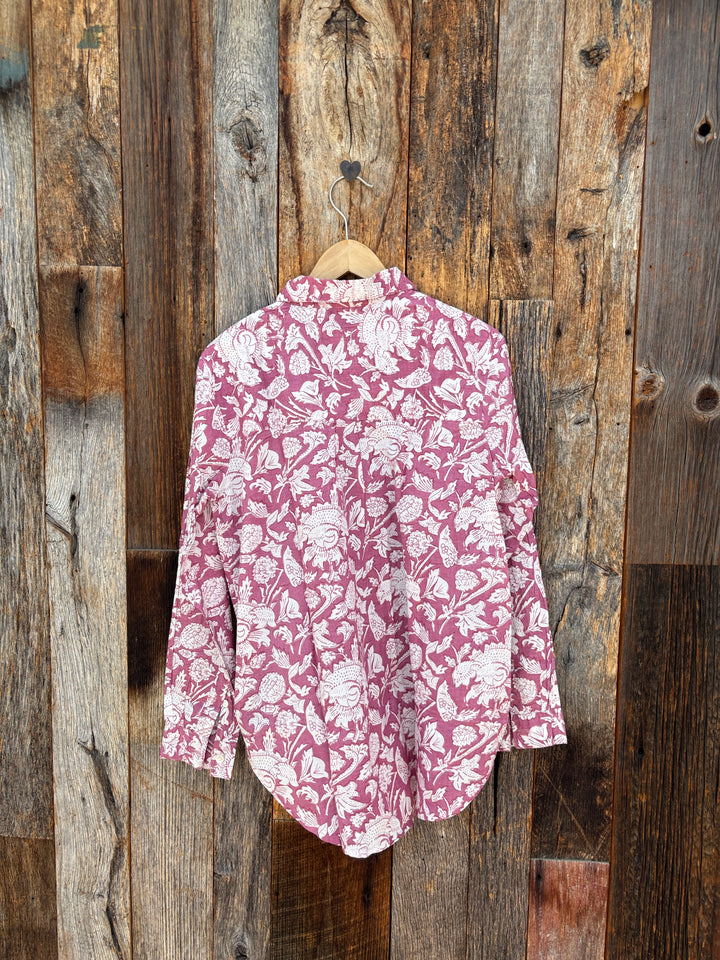 ...and for Good Boyfriend Shirt Madison Floral Raisin Rose S/M