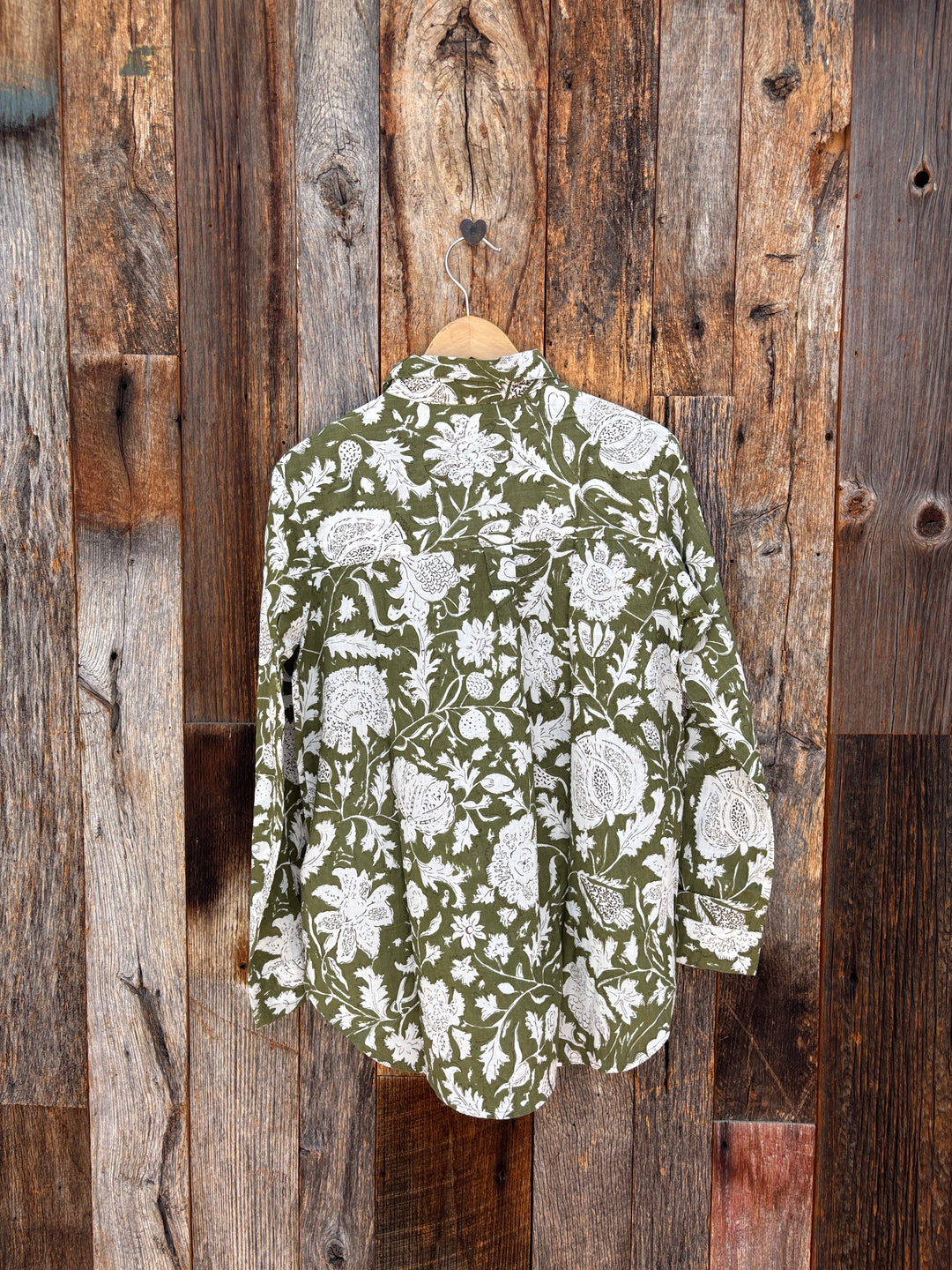 ..And For Good Boyfriend L/S Sugar Hill Floral Olive S/M
