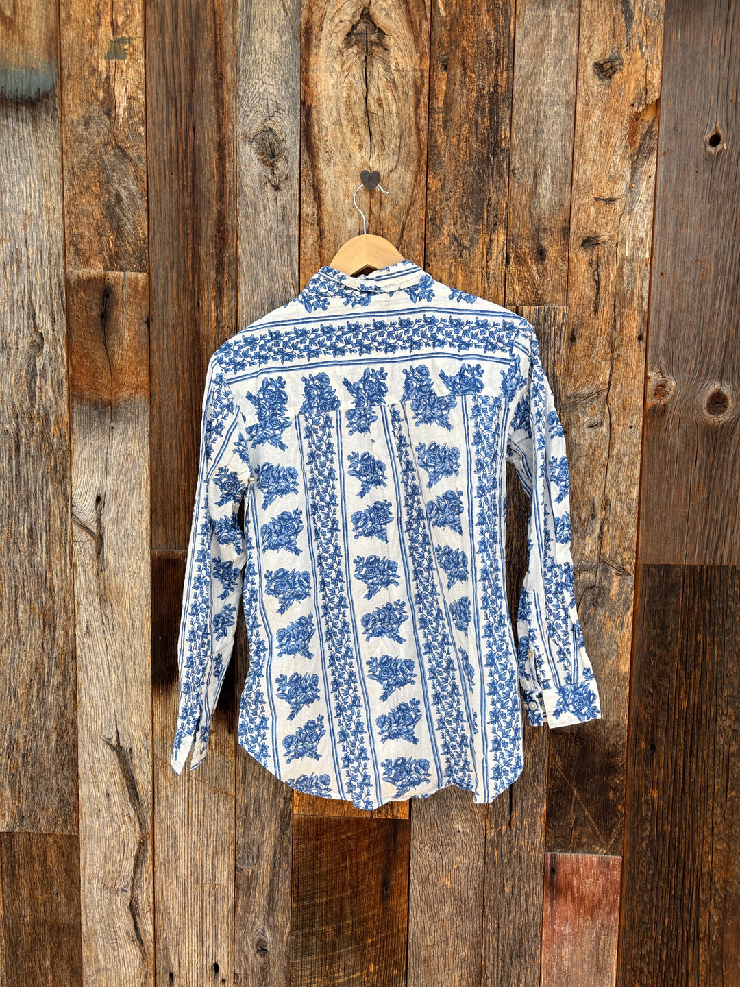 ...And For Good Boyfriend Shirt Chatsworth Trellis Coastal Blue