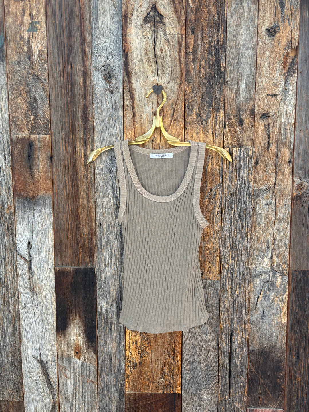 Project Social T Cooper Sweater Rib Tank Desert Taupe