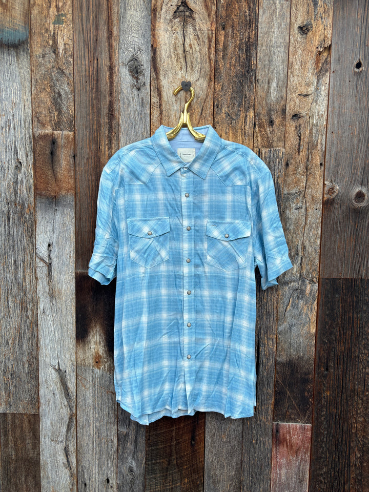 True Grit S/S 2 Pockets Western Shirt Blue
