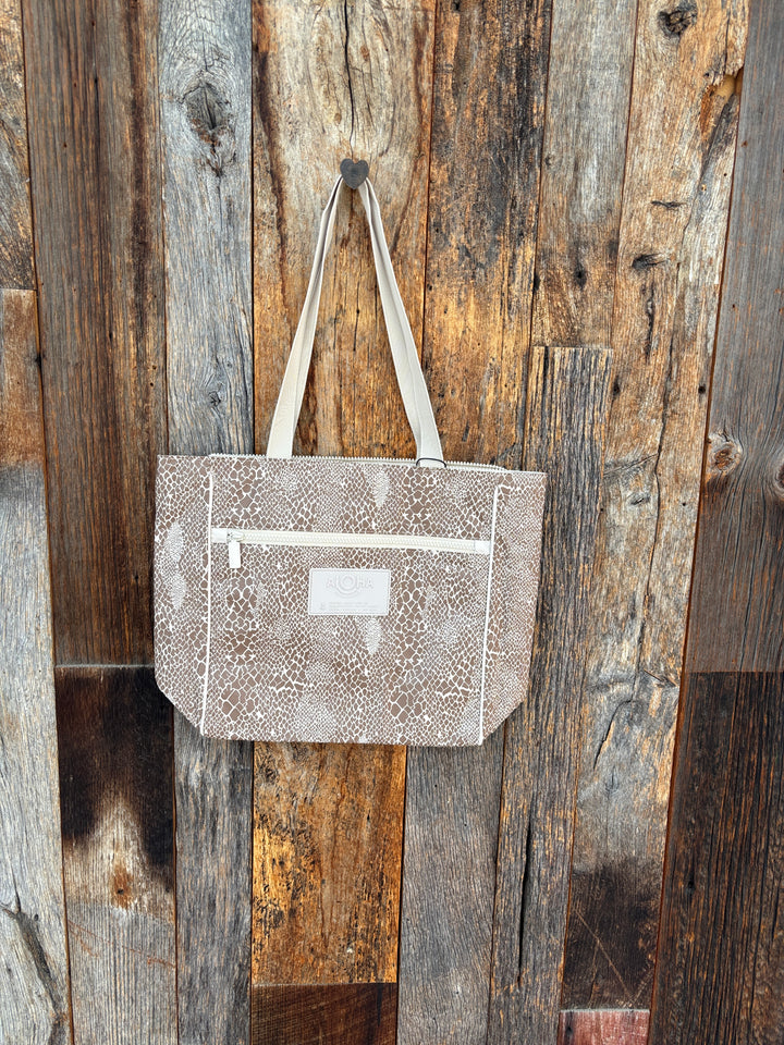 Aloha Python Go-To Tote - Cocoa/Sandstone