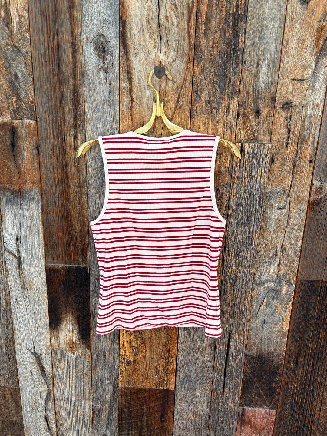 Bella Dahl Sleeveless Fitted Button Down - Sunset Sail Stripe