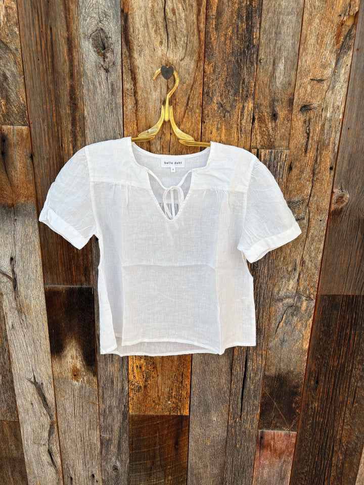 Bella Dahl S/S Flowy Pullover Top- White