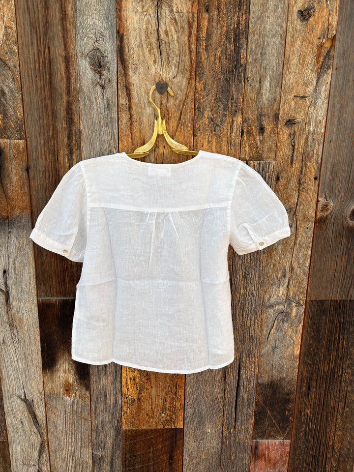 Bella Dahl S/S Flowy Pullover Top- White