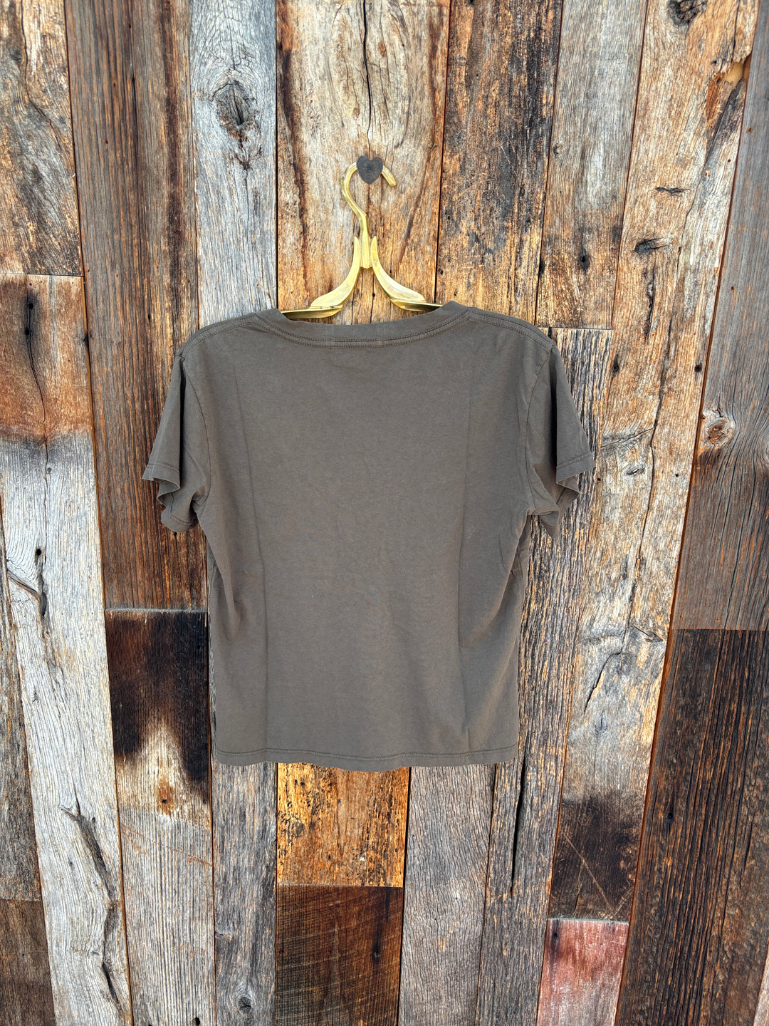Perfect White Tee Cotton SS Boxy V-Neck Tee Dark Olive