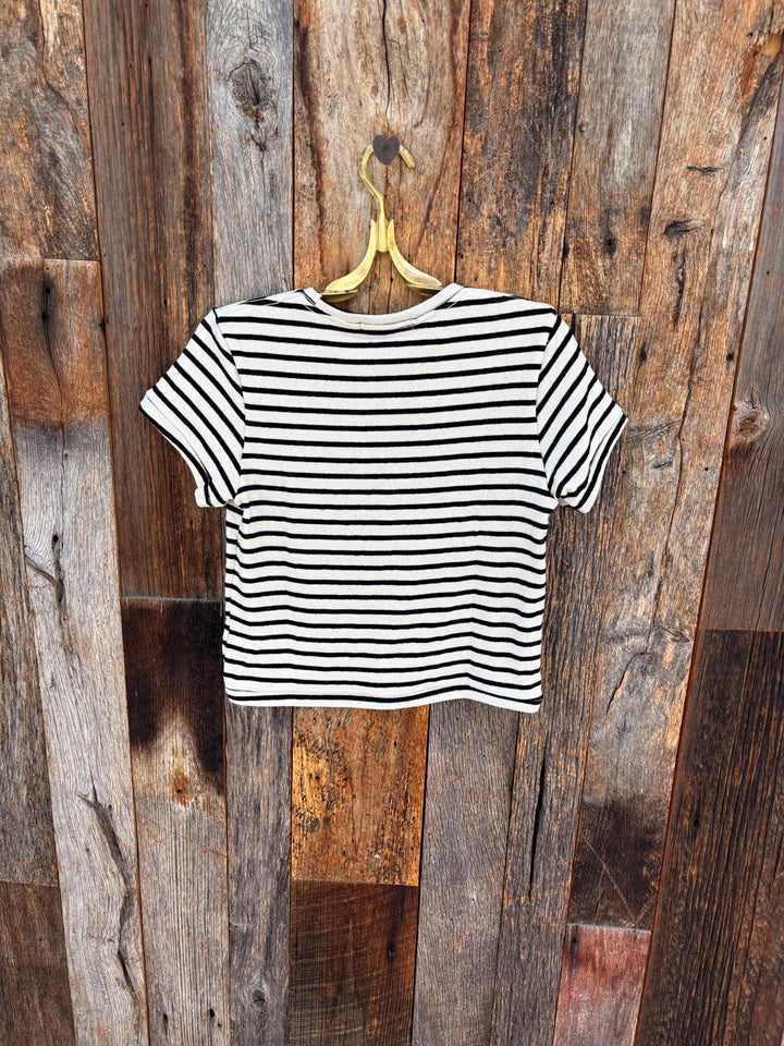 Perfect White Tee SS Vintage Crew Natural/Black Stripe