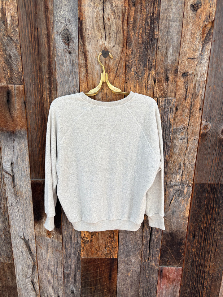 Perfect White Tee - Saylor Loop Terry Sweatshirt - Oatmeal