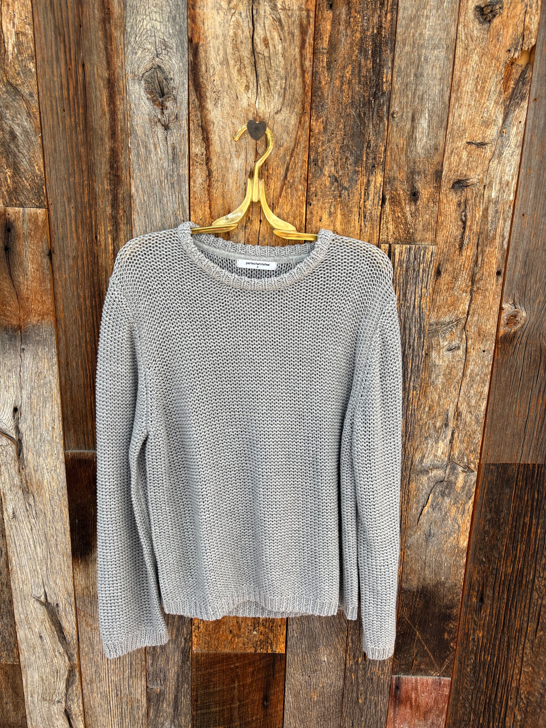 Perfect White Tee - Margaret Boxy Crewneck Sweater - Heather Grey