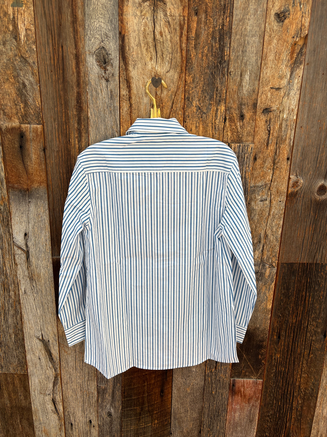 Perfect White Tee - Avalon Cotton Poplin Button Down - Pacific Blue Stripe