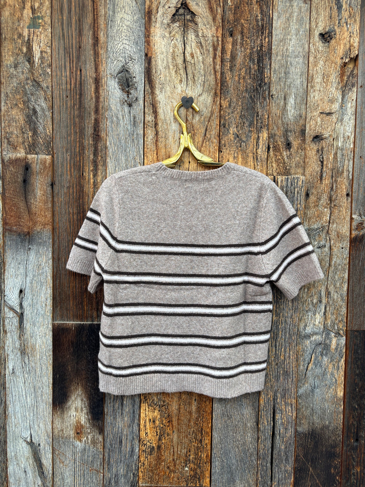 Z Supply Gatewood Stripe Sweater Heather Ash