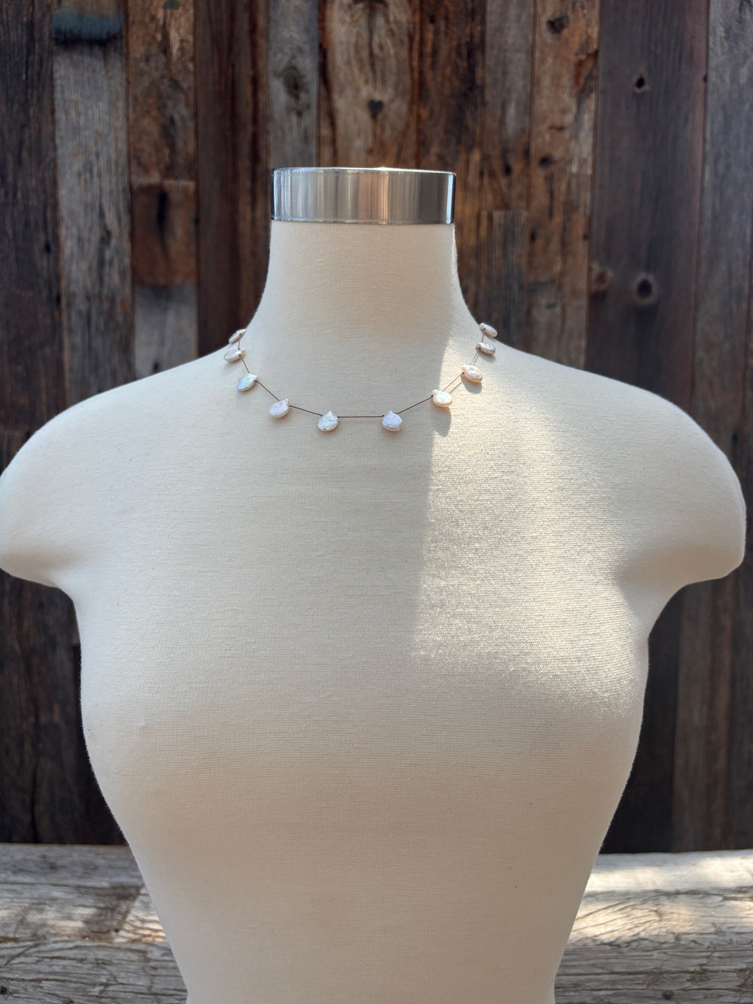 Elizabeth Nicole Knotted Baroque Pearls on Silk Cord N178F