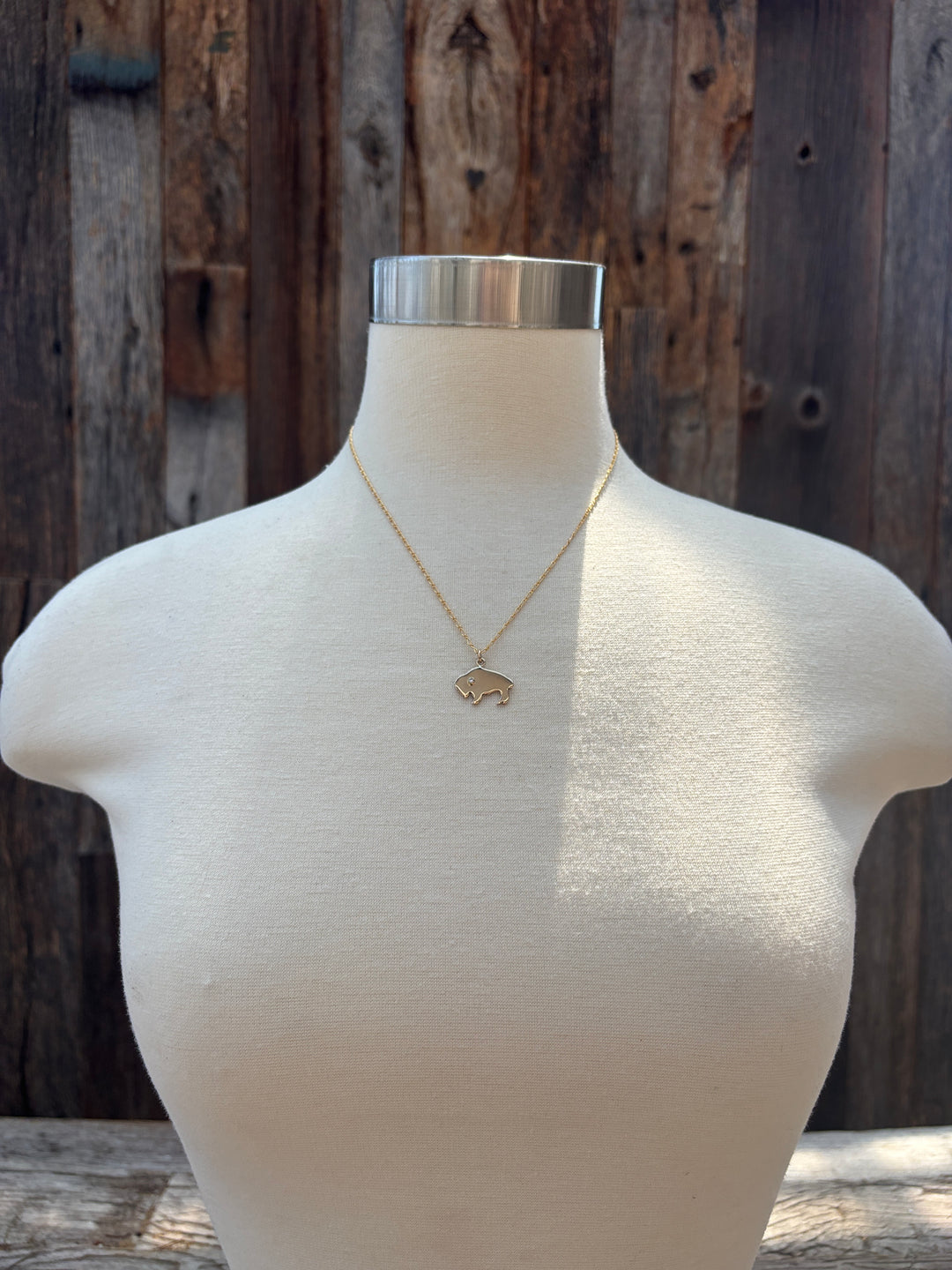 Ashton Buffalo Necklace GF w/ Diamond set in 14k Medium