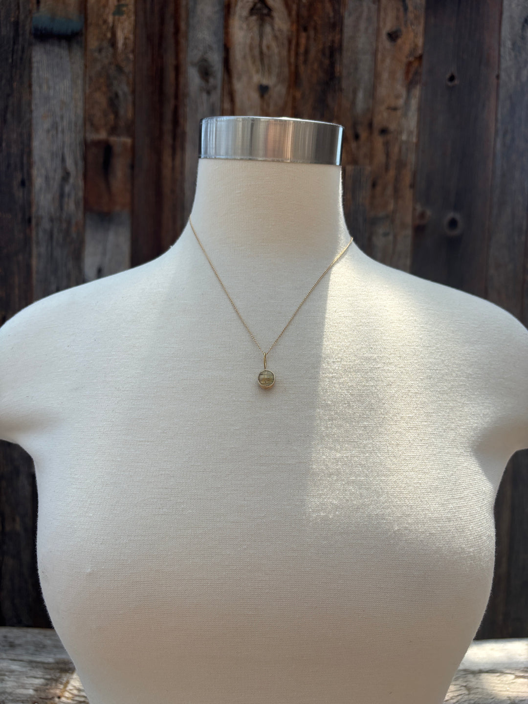 Robin M Designs Golden Quartz on GF 19" 14k chain