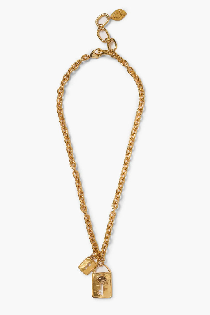 Chan Luu Double Lock Charm Necklace Gold NGZ-15435 GP