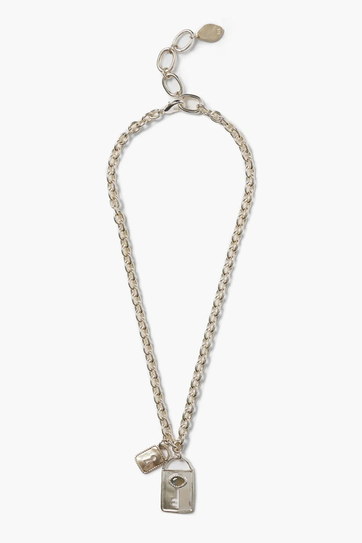 Chan Luu Double Lock Charm Necklace Silver NSZ-15435 SP