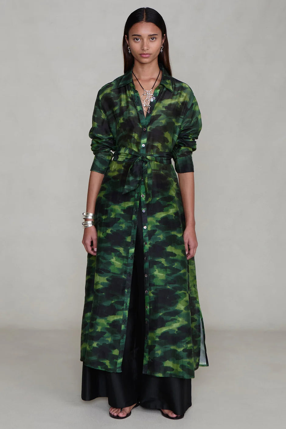 Chan Luu Studio Shirt Dress Camo