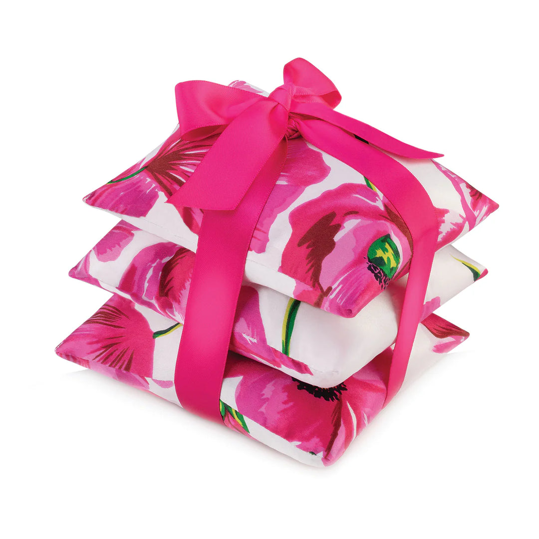 Elizabeth W Poppy Silk Sachet of 3