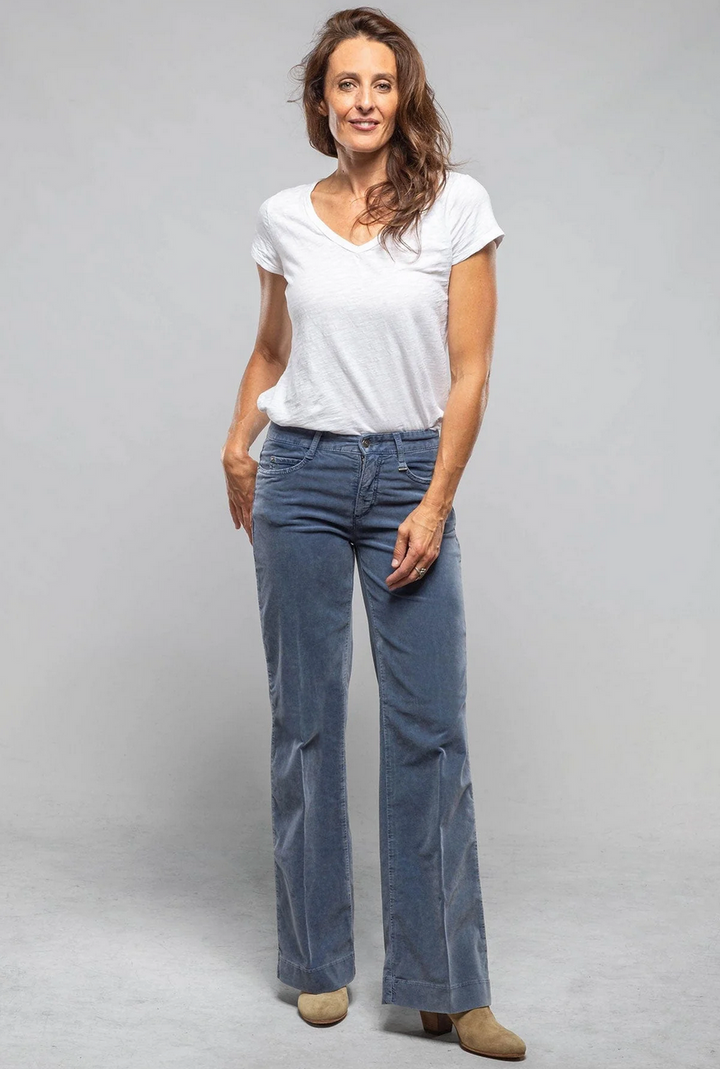 MAC Jeans Corduroy Wide Leg Dream Pants Blue