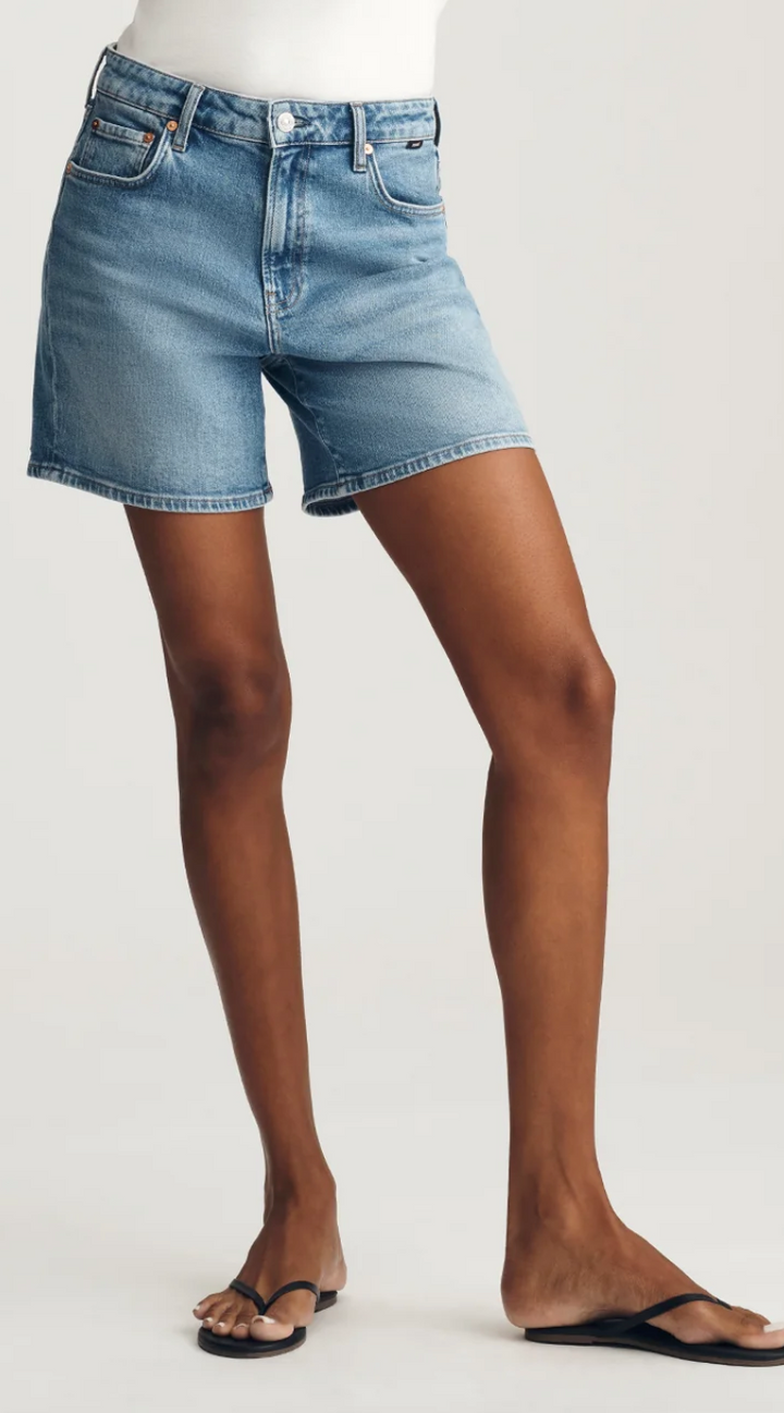 Mavi Heidi Long High Rise Shorts Lt Brushed Classic Blue