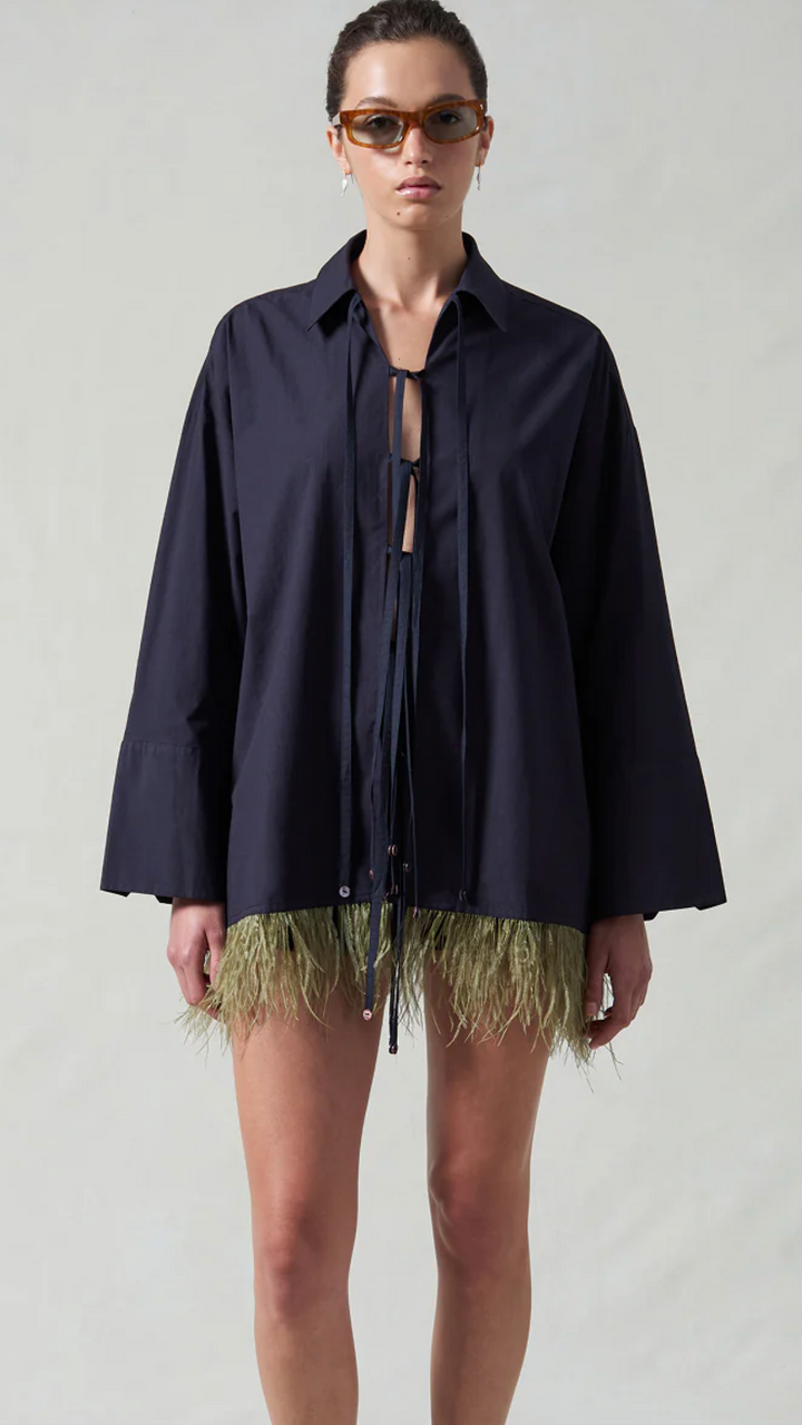 Chan Luu Shoelace Shirt Midnight Navy  PC-BL-3027A