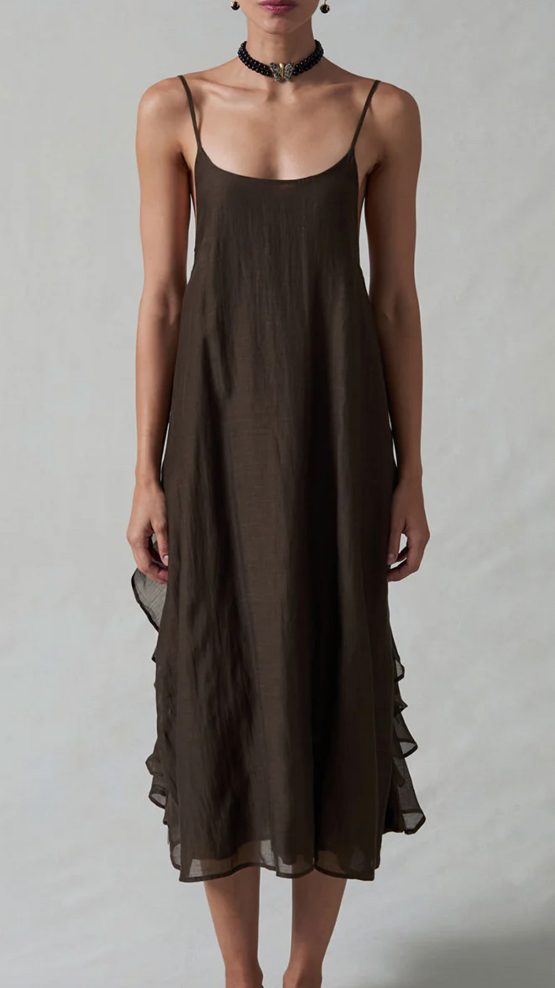 Chan Luu Bustle Dress Earth O/S