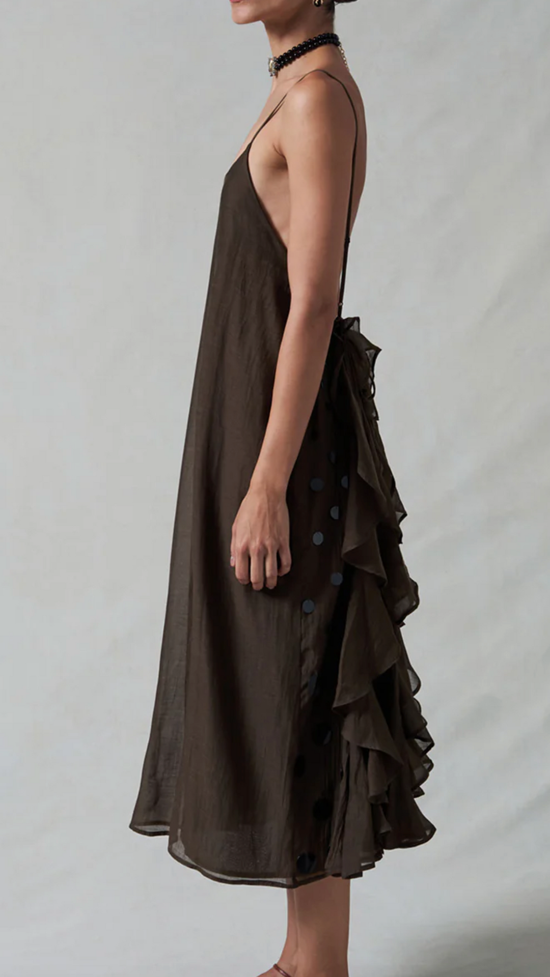 Chan Luu Bustle Dress Earth O/S