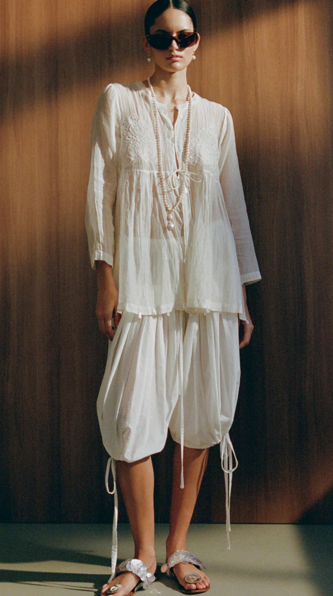 Chan Luu Sequin Tear Drop Blouse Ivory PC-BL-3028
