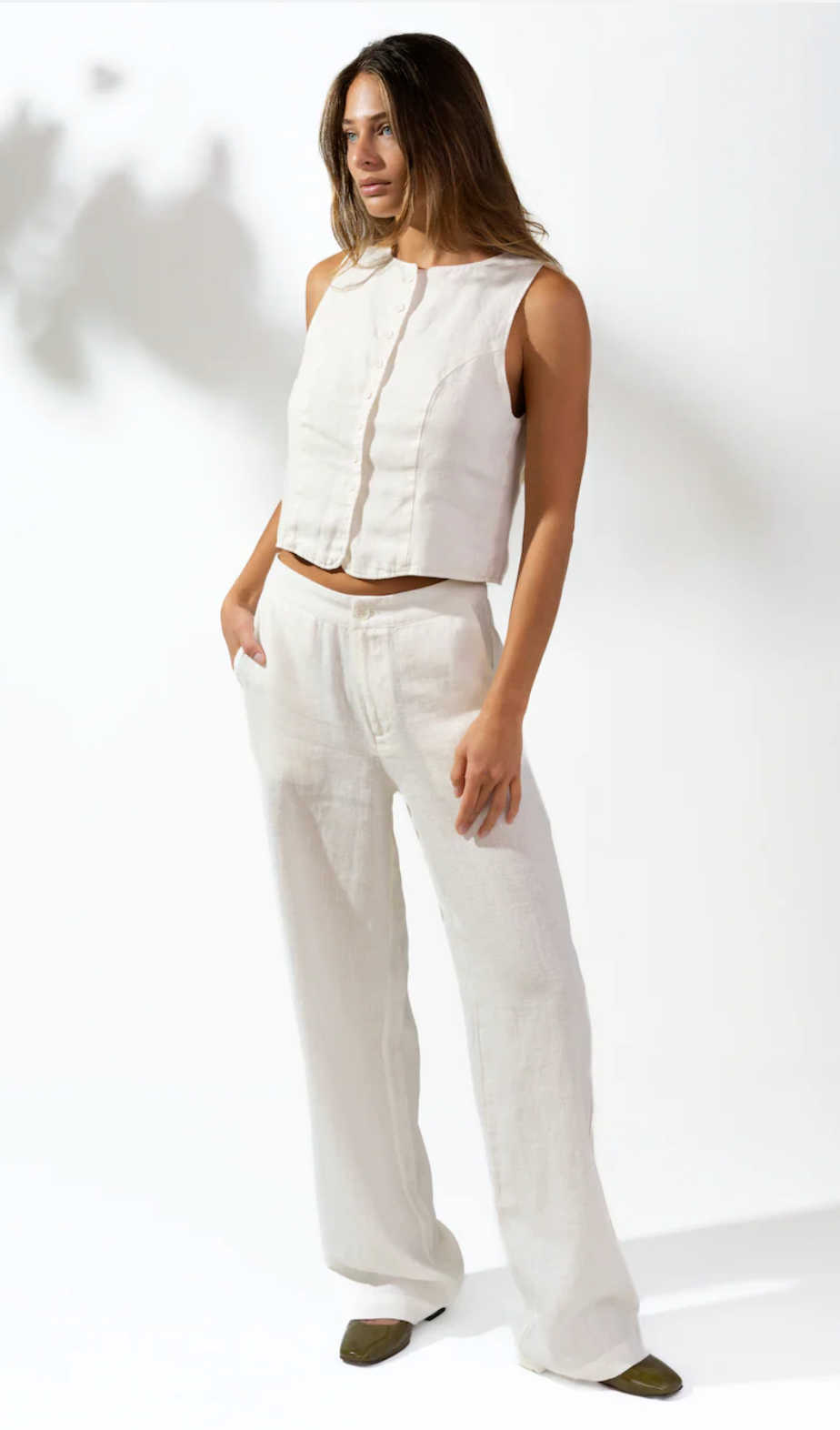 Isabella V Linen Vivian Trousers- Black