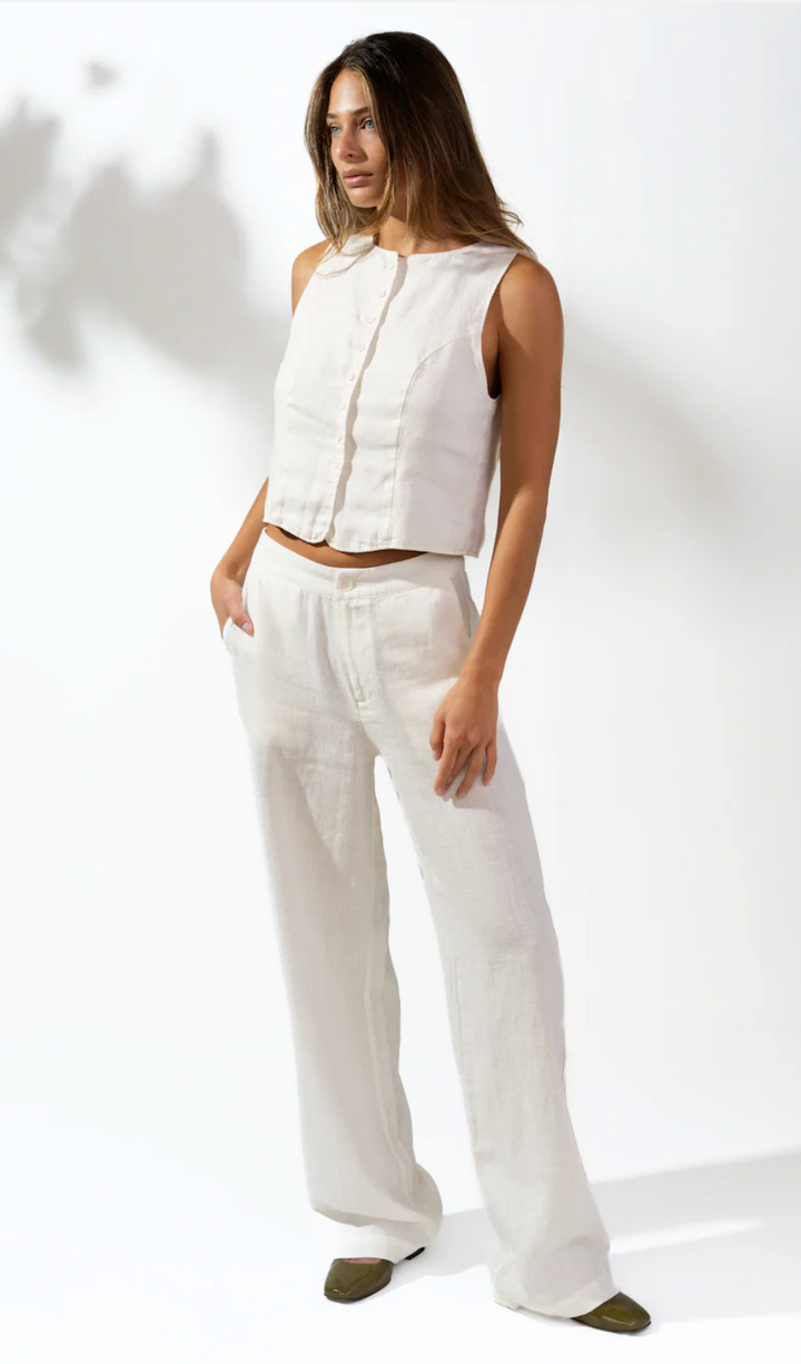 Isabella V Linen Vivian Trousers- Black