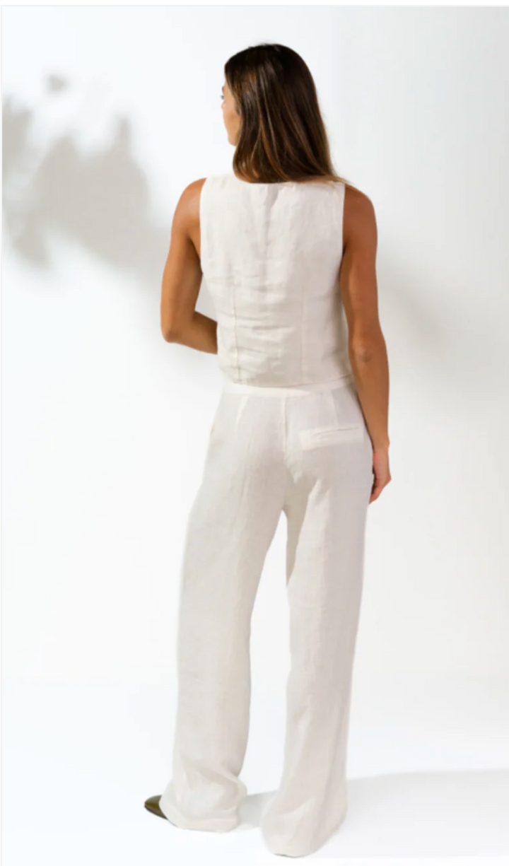 Isabella V Linen Vivian Trousers- Black
