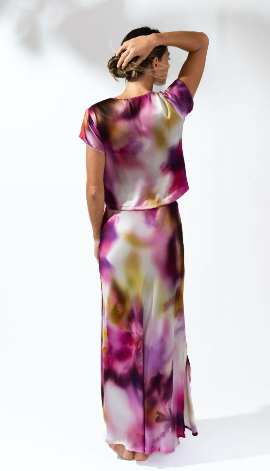 Isabella V 100% Italian Dyed Silk Erin Drawstring Top