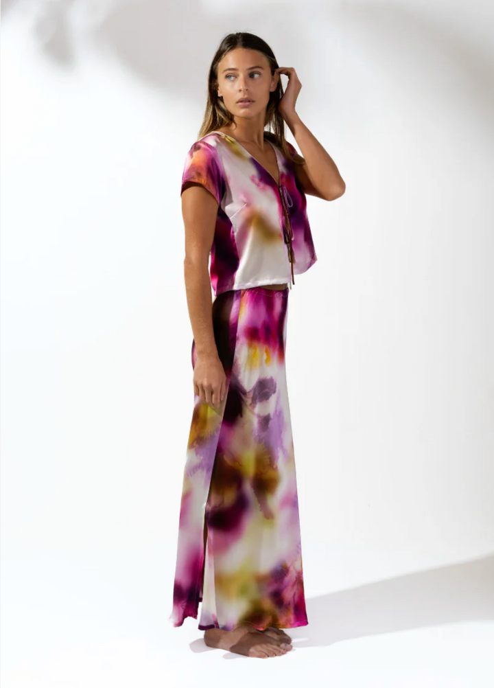 Isabella V 100% Italian Dyed Silk Rosa Skirt