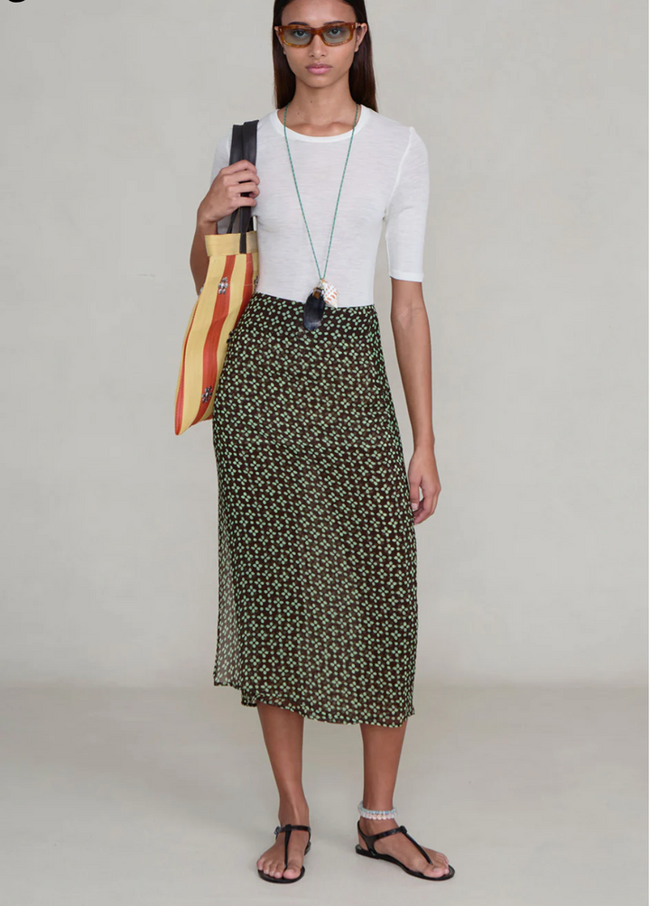 Chan Luu Chiffon Wrap Skirt - Espresso