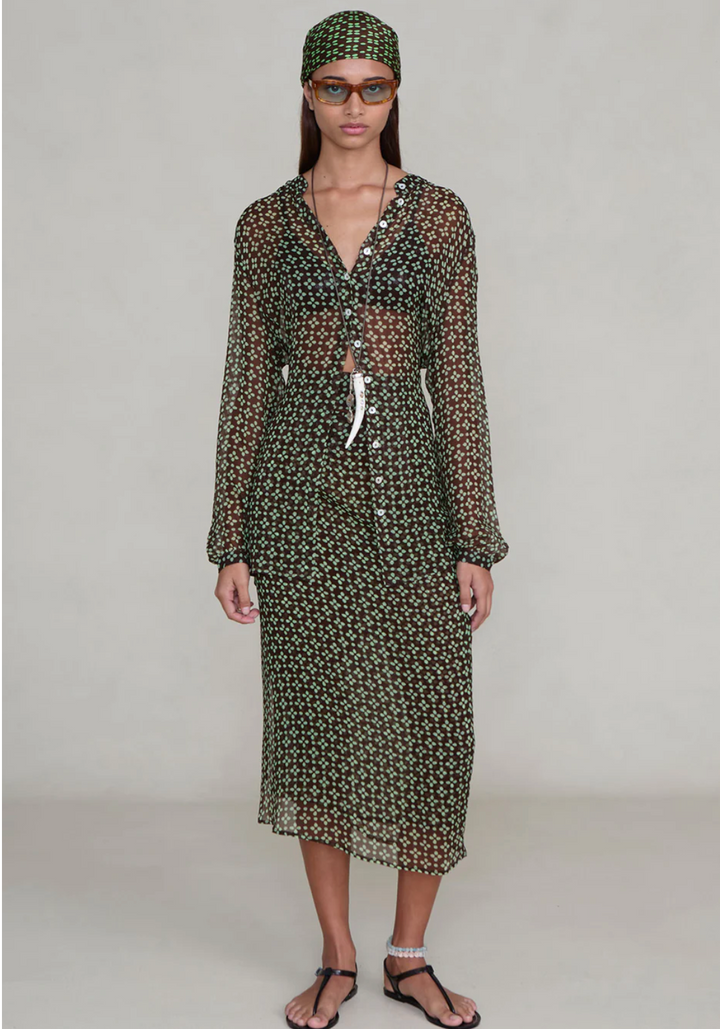 Chan Luu Tethered Button Up Shirt - Espresso