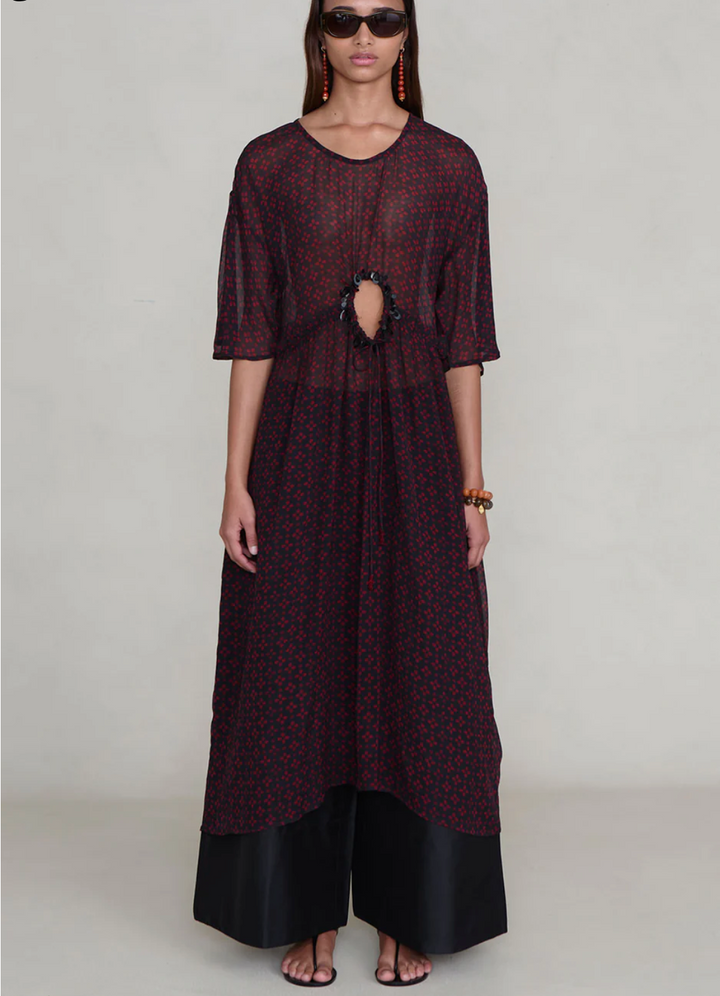 Chan Luu Cut Out Sequin Chiffon Tunic - Sapphire