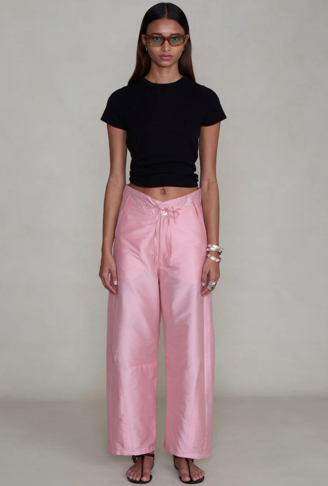 Chan Luu Techno Taffita Barrel Pant - Rose