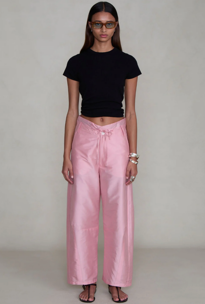 Chan Luu Techno Taffita Barrel Pant - Rose
