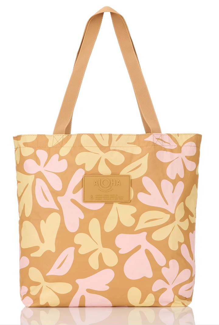 Aloha Swoosh Reversible Tote - Hey Girl/Tan