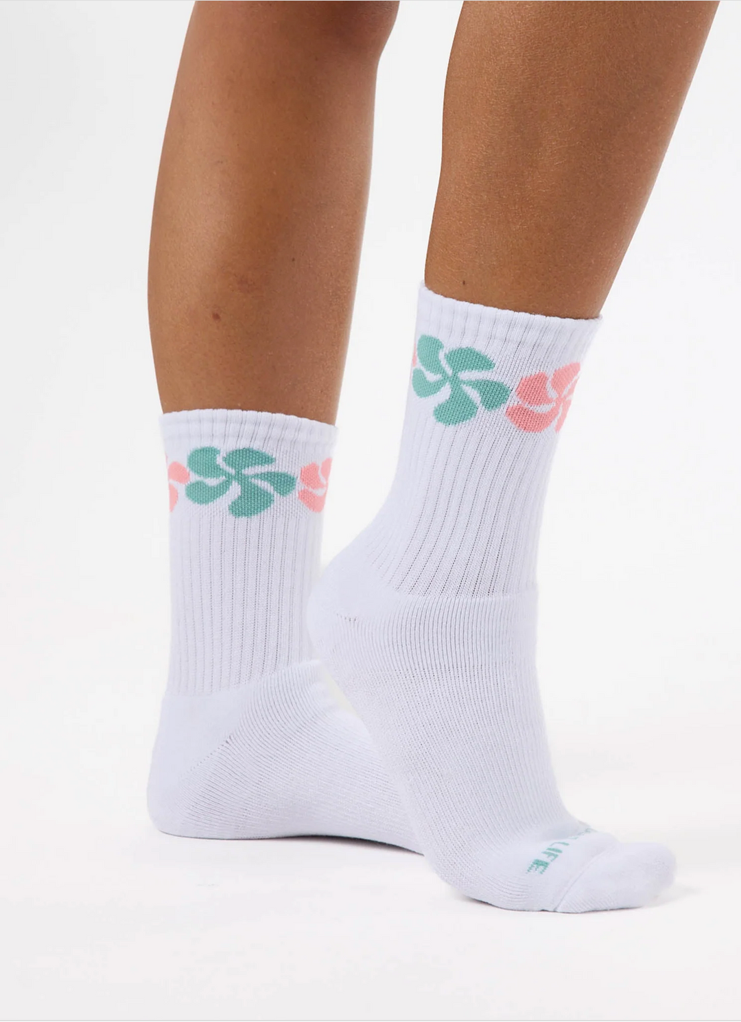 Aloha Funky Plumeria Crew Socks - Dry Reef