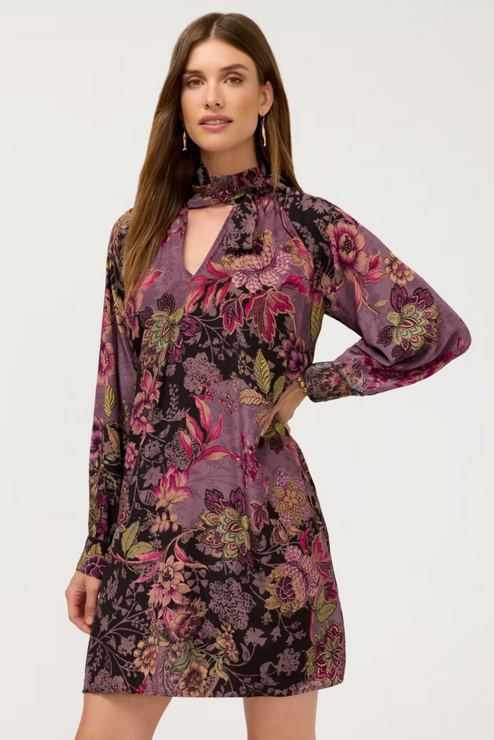 Johnny Was Magaly Tie Neck Mini Dress- Jemma