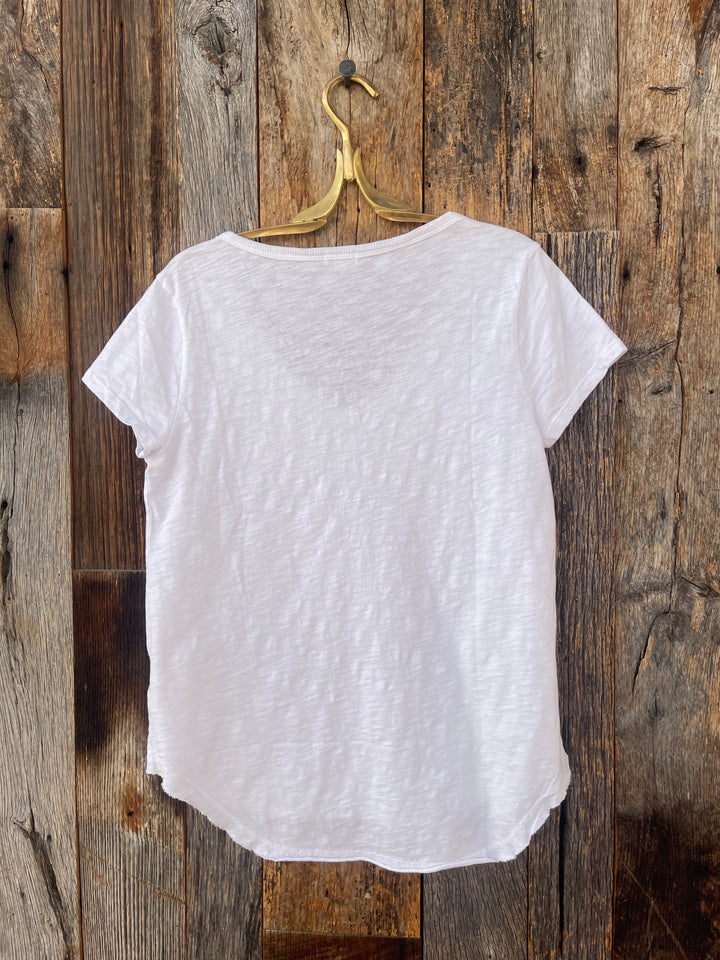 Dylan Deep S/S V-Shirt Tail White