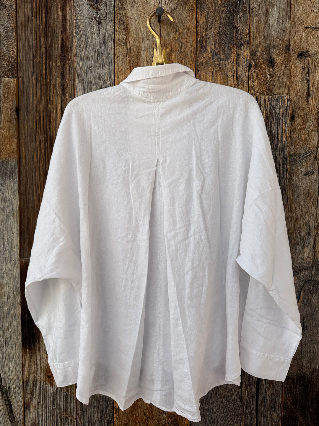 Stateside Linen Dolman Pocket Shirt White