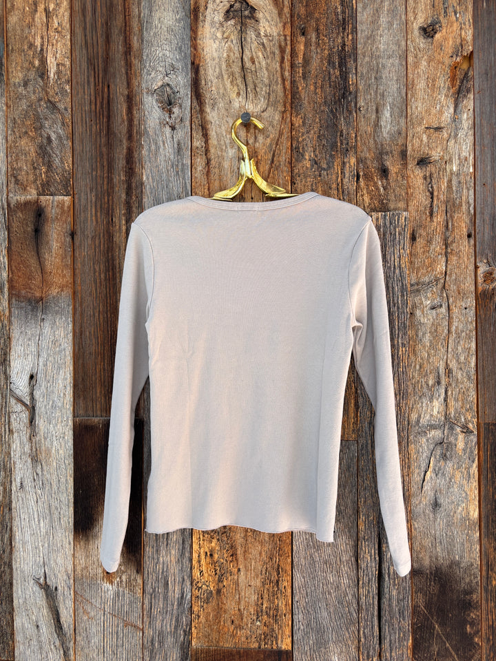 Dylan Cate Jude Rib LS Crewneck Harbor Grey