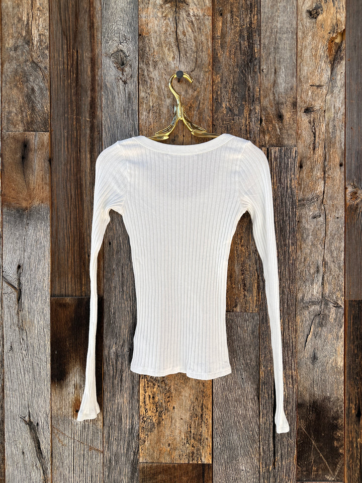 Project Social T What's The Scoop Rib L/S White