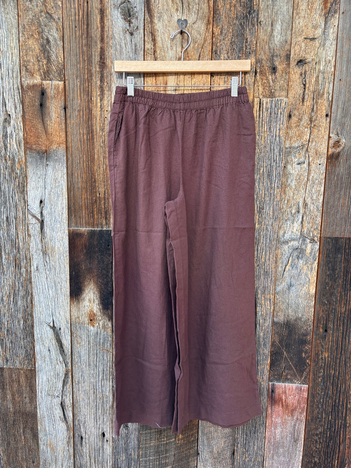 Z Supply Scout Linen Pant Chocolate Cherry