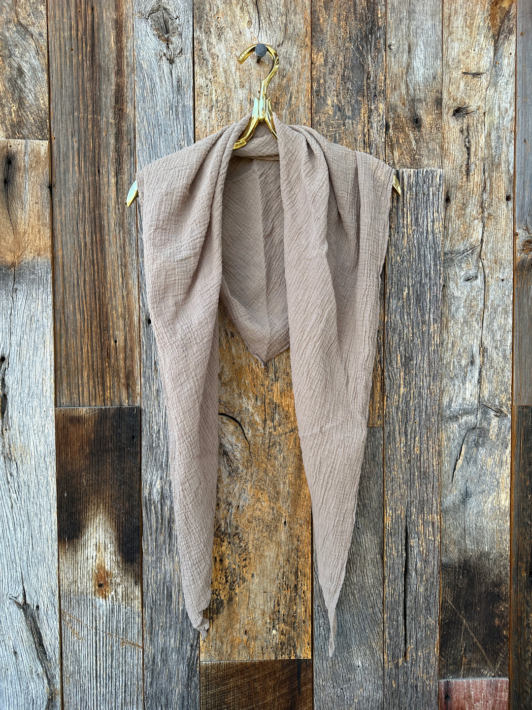 It Is Well Triangle Scarf Warm Taupe