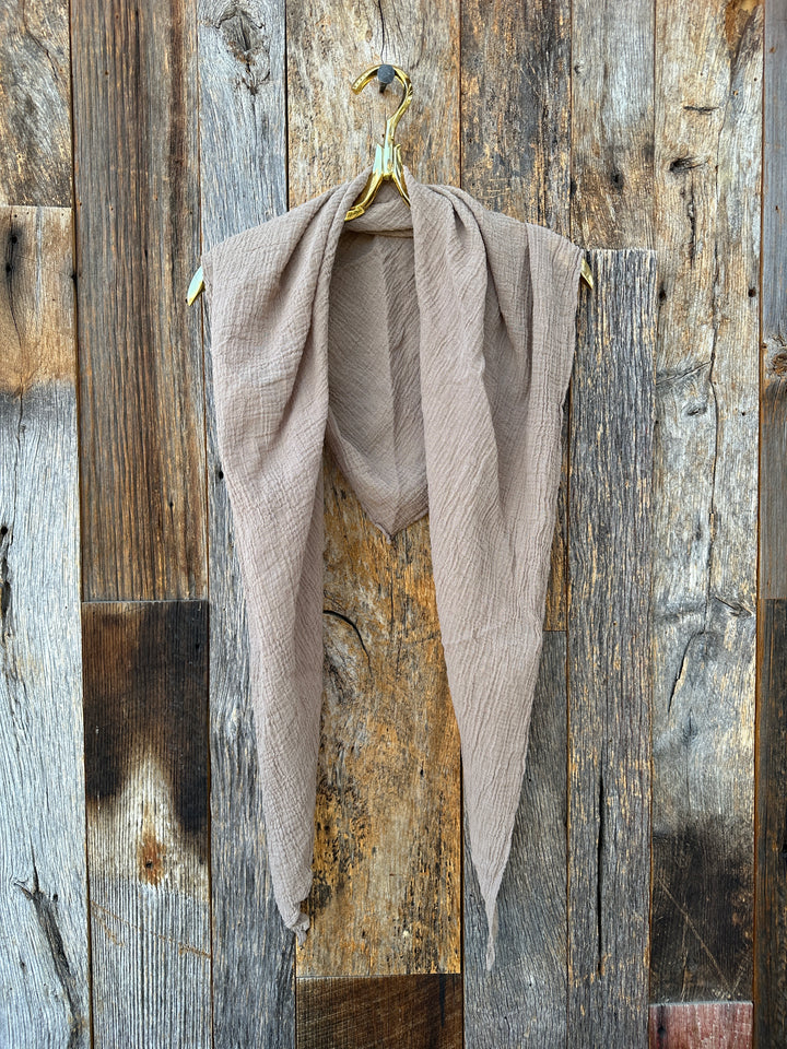 It Is Well Triangle Scarf Warm Taupe